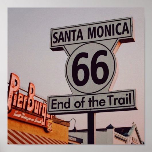 Santa Monica Route 66 California Poster (Voorkant)