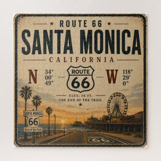 Santa Monica Route 66 Eindpunt Trail Legpuzzel (Verticaal)