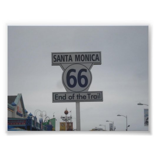 Santa Monica Route 66 Foto Afdruk (Voorkant)