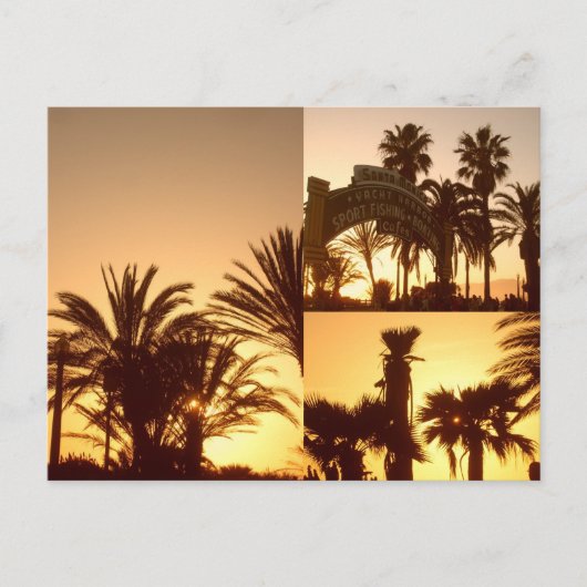 Santa Monica Sunset Collage Briefkaart (Voorkant)