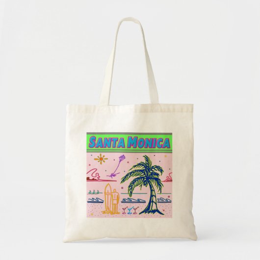 "Santa Monica" Surfer Beach Bag Tote Bag (Voorkant)