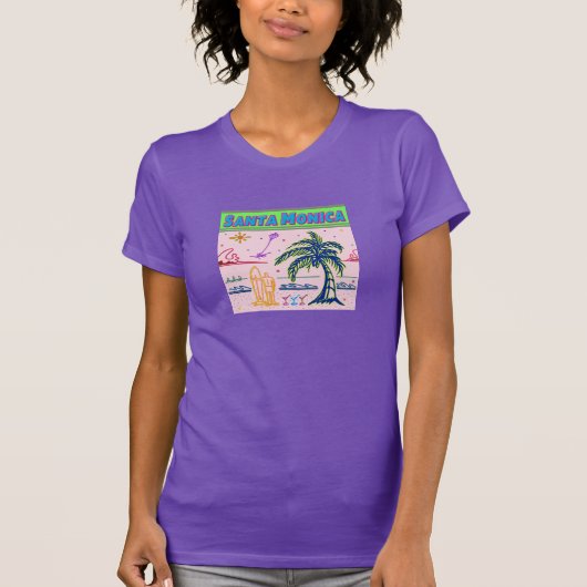 "Santa Monica" Surfer Beach Shirt (Voorkant)