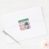 "Santa Monica" Surfer Beach Sticker (Envelop)