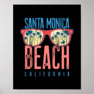 Santa Monica T-shirt Strand Californië Gezinsvakan Poster