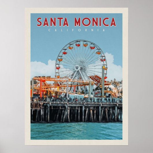 Santa Monica Travel Santa Monica Californ Poster (Voorkant)