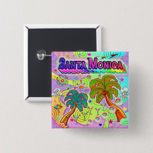 Santa Monica Vacation Target Button (Voorkant /achterkant)