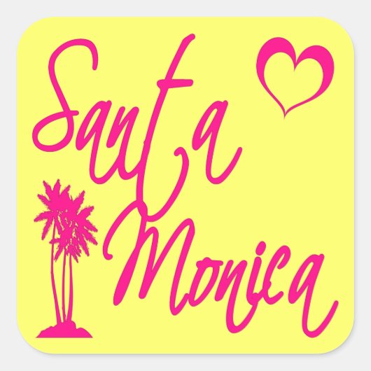Santa Monica Vierkante Sticker (Voorkant)