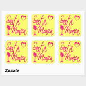 Santa Monica Vierkante Sticker (Vel)