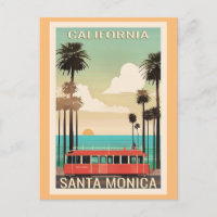 Santa Monica vintage reisillustratie