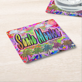 Santa Monica Vista Express-Onderzetter Kartonnen Onderzetters