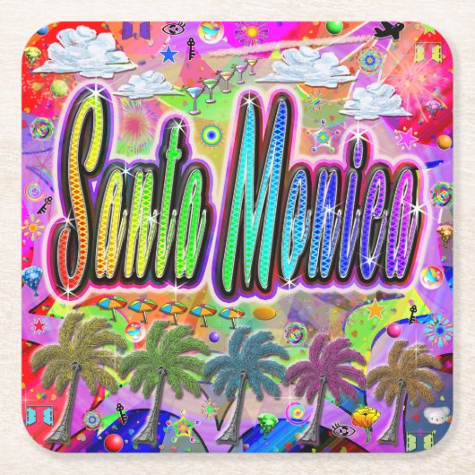 Santa Monica Vista Express-Onderzetter Kartonnen Onderzetters (Voorkant)