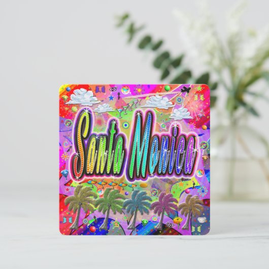 Santa Monica Vista Express Vakantie Kaart (Staand voorkant)