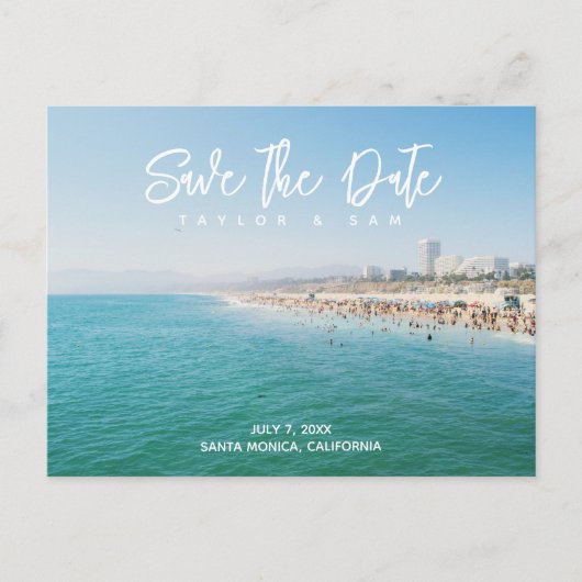 Santa Monica Wedding Save the Date Briefkaart (Voorkant)