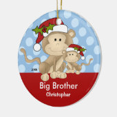 Santa Monkey Big Brother kerstversiering Keramisch Ornament (Links)