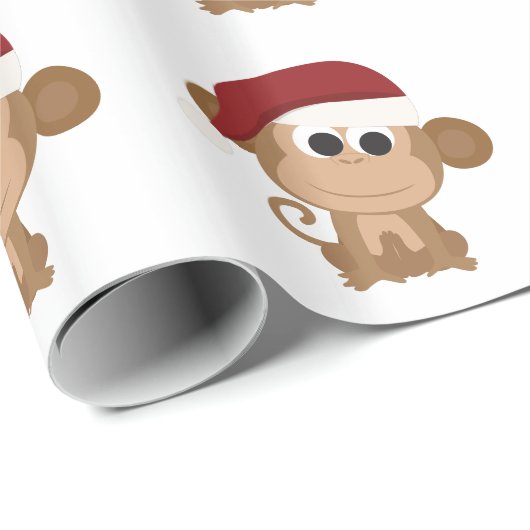 Santa Monkey Cadeaupapier (Rol Hoek)