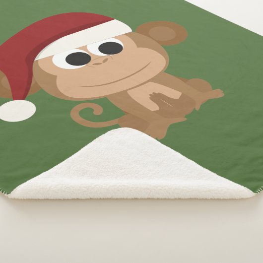 Santa Monkey Fleece Blanket Sherpa Deken (3/4)