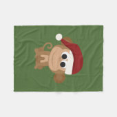 Santa Monkey Fleece Deken (Voorkant (Horizontaal))