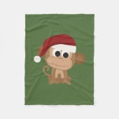 Santa Monkey Fleece Deken (Voorkant)