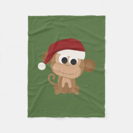 Santa Monkey Fleece Deken