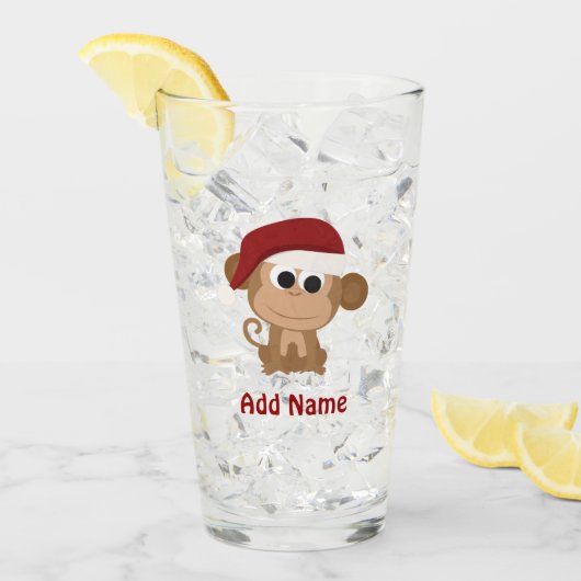 Santa Monkey Glas (Voorkant ijs)