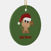 Santa Monkey Keramisch Ornament (Rechts)