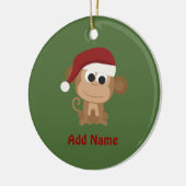 Santa Monkey Keramisch Ornament (Links)