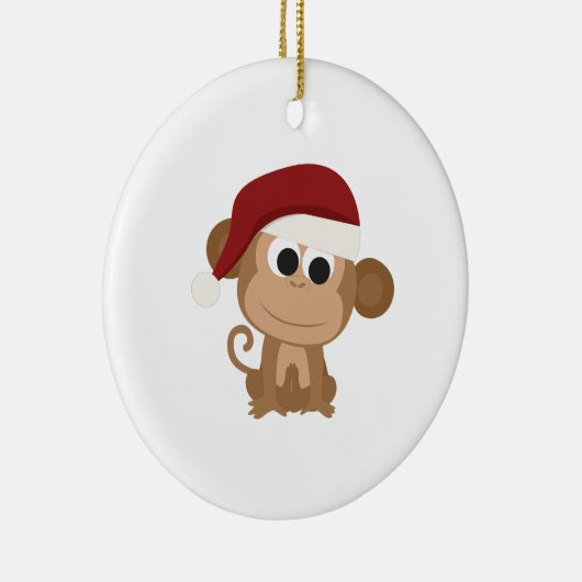 Santa Monkey Keramisch Ornament (Rechts)
