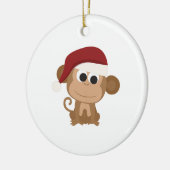 Santa Monkey Keramisch Ornament (Links)