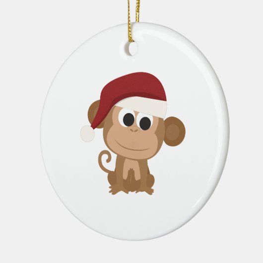 Santa Monkey Keramisch Ornament (Links)