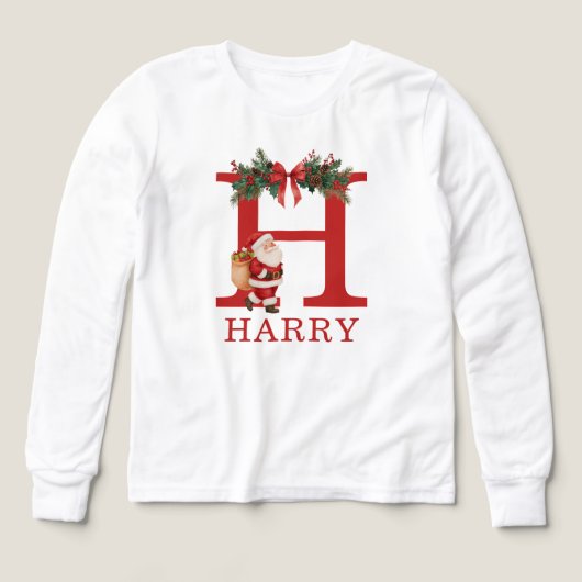 Santa Monogrammed and Name Family Matching (Voorkant)