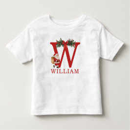 Santa Monogrammed and Name Family Matching Kinder Shirts