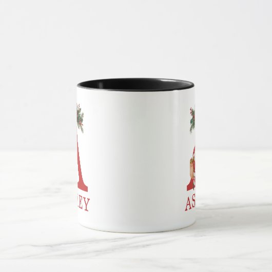 Santa Monogrammed and Name Family Matching Mok (Midden)