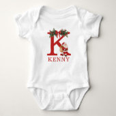 Santa Monogrammed and Name Family Matching Romper (Voorkant)
