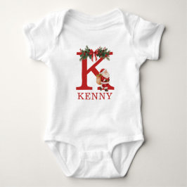 Santa Monogrammed and Name Family Matching Romper