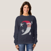 Santa Moon Abstracte kerstkunst om te Draag Trui (Voorkant volledig)