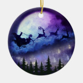 Santa Moon Night Ceramic Ornament (Voorkant)
