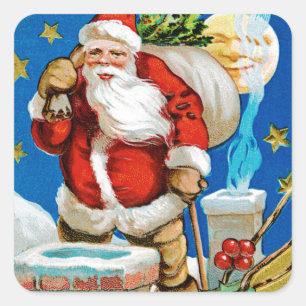 Santa Moon Vierkante Sticker