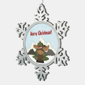 Santa Moose Mountain Snoflake Kerstversiering Tin Sneeuwvlok Ornament (Rechts)