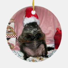 Santa Moses Pet Groundhog kerstversiering Keramisch Ornament