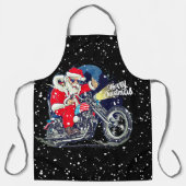 Santa Motorfiets Kerstmis Biker Schort (Voorkant)