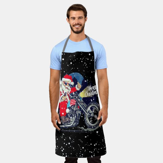 Santa Motorfiets Kerstmis Biker Schort (Gedragen)