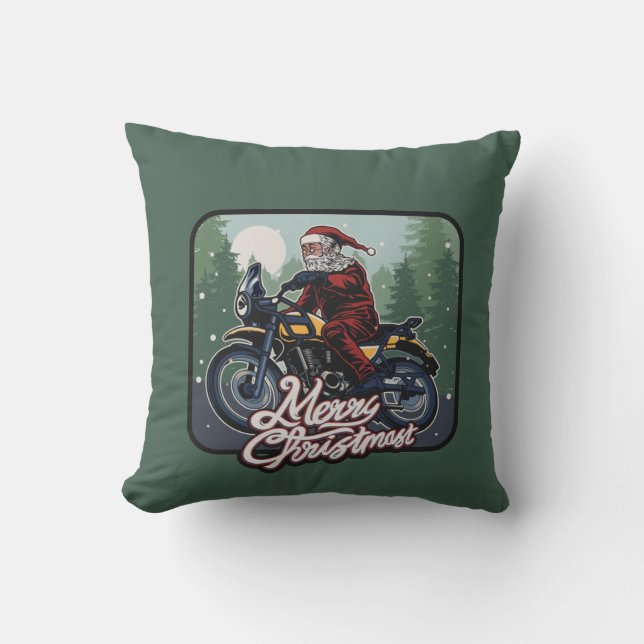 Santa-motorfiets Kussen (Voorkant)