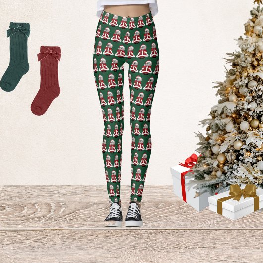 Santa Mouse Groene Kerst Leggings