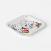 Santa Mouse Kerstmis Papier Bord (Gebogen)