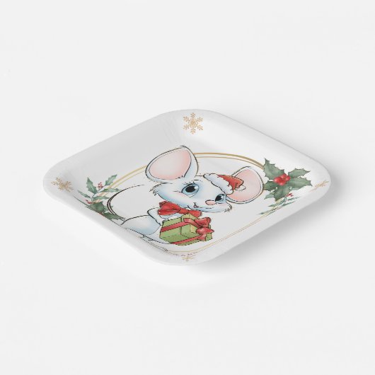 Santa Mouse Kerstmis Papier Bord (Gebogen)