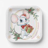 Santa Mouse Kerstmis Papier Bord (Voorkant)