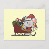 Santa Mouse met slee Feestdagenkaart (Voorkant)