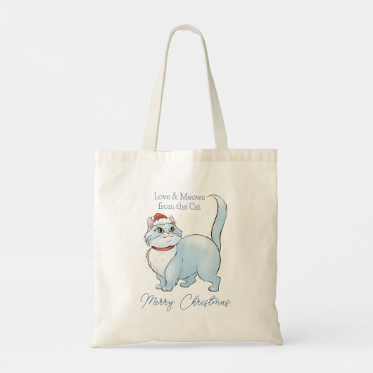 Santa Mouse Santa Kat Kerstmis Tote Bag (Achterkant)