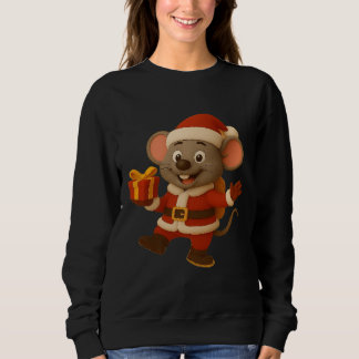 Santa Mouse T-shirt met lange mouwen | Schattigee 