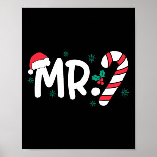 Santa Mr. en Mrs. Candy Cane koppels die overeenko Poster